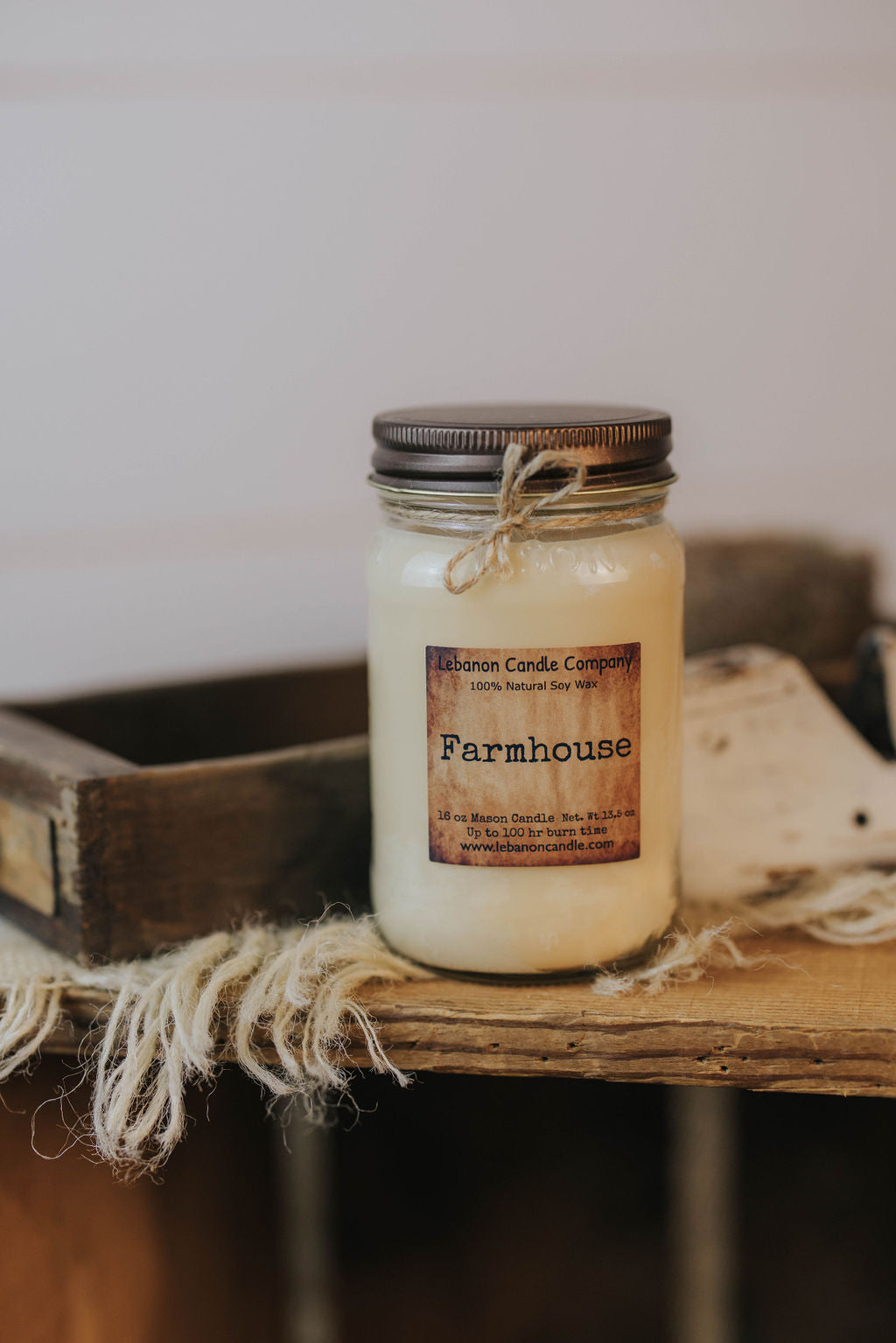 Farmhouse Mason Jar Soy Candle