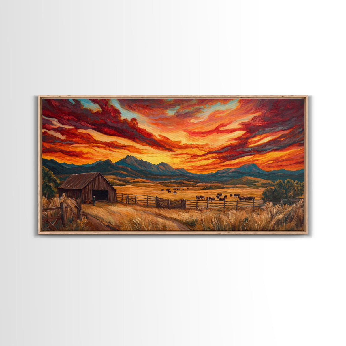 Sunset Ranch Western Canvas