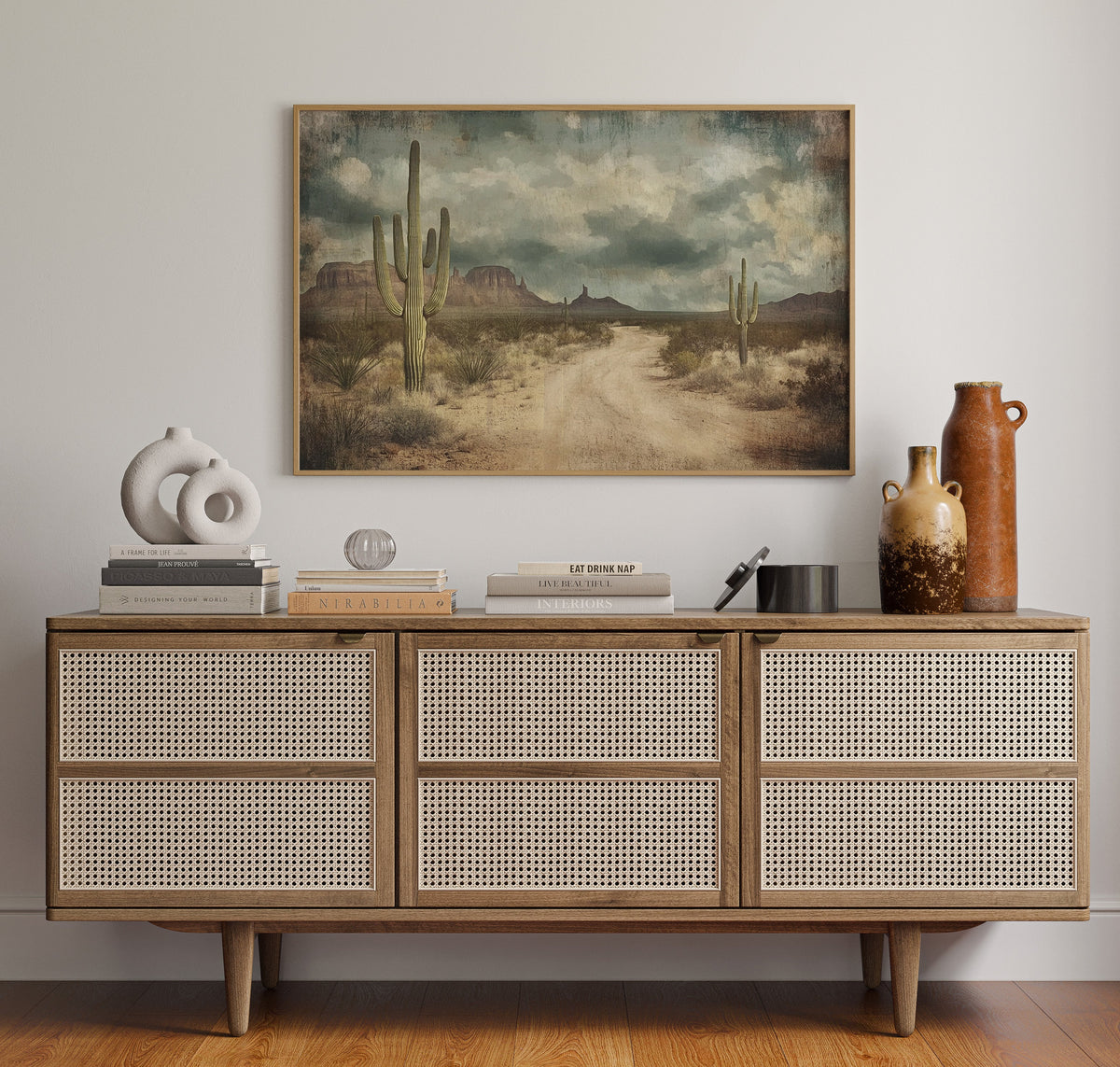 Vintage Desert Road Western Wall Art