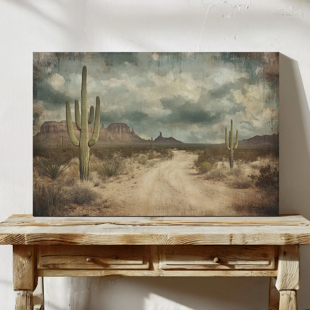 Vintage Desert Road Western Wall Art