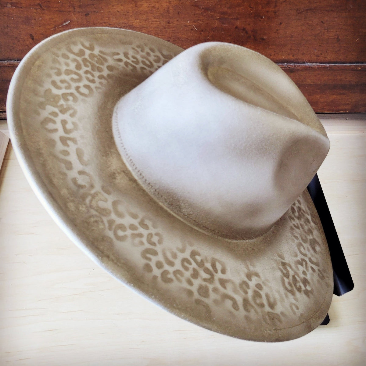 Hand-Painted Leopard Cowgirl Hat