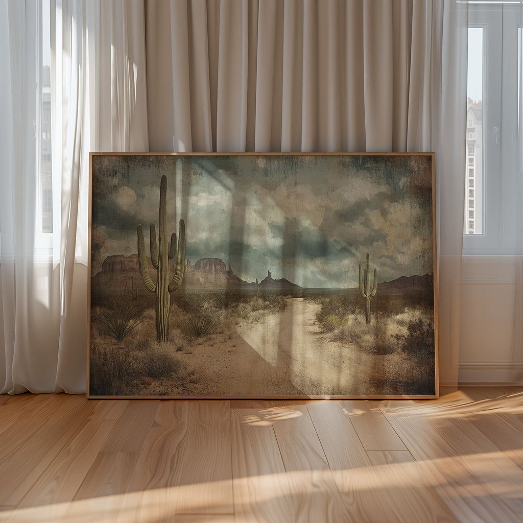 Vintage Desert Road Western Wall Art
