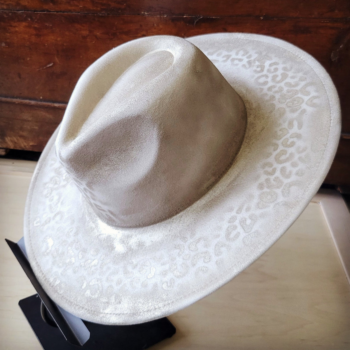 Hand-Painted Leopard Cowgirl Hat