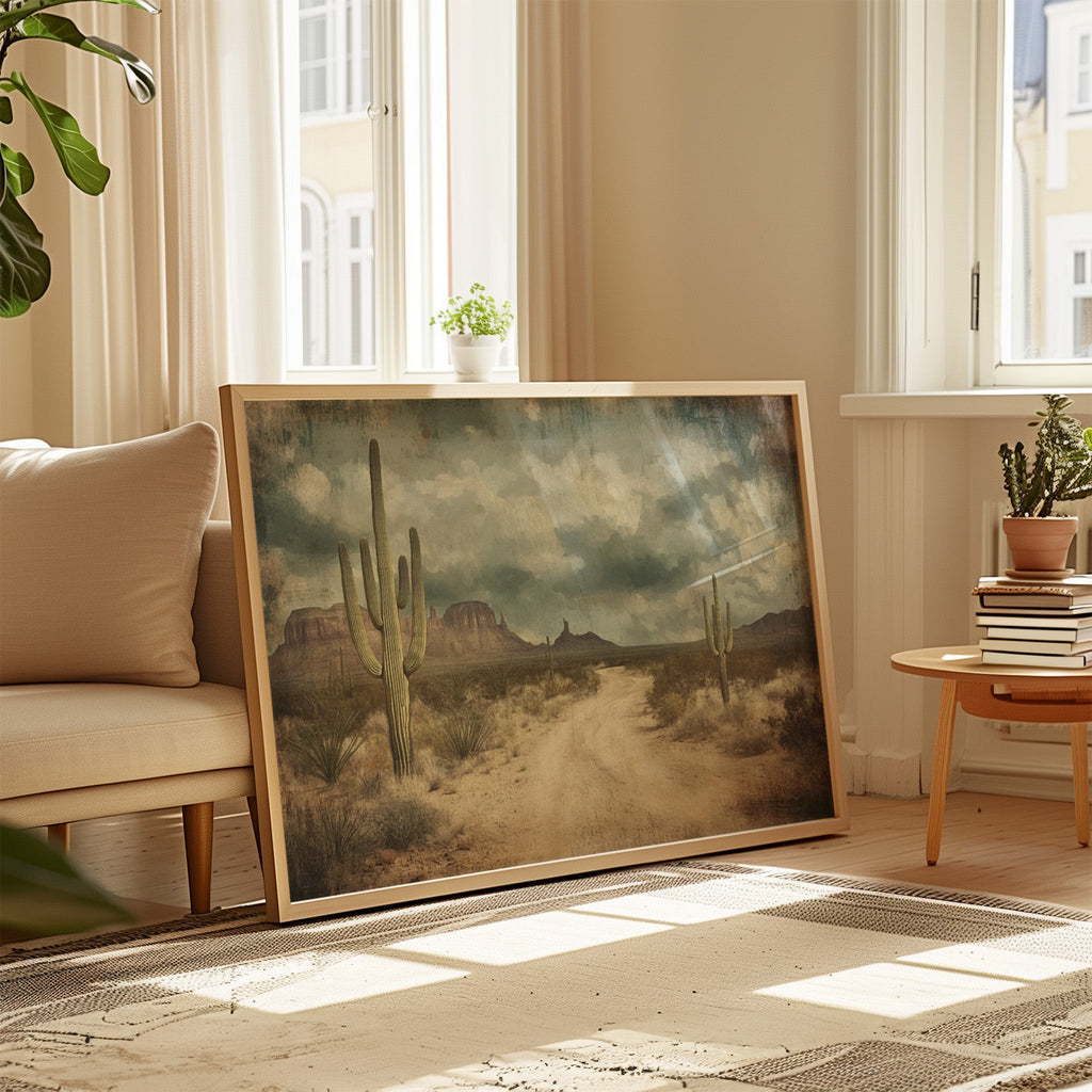 Vintage Desert Road Western Wall Art