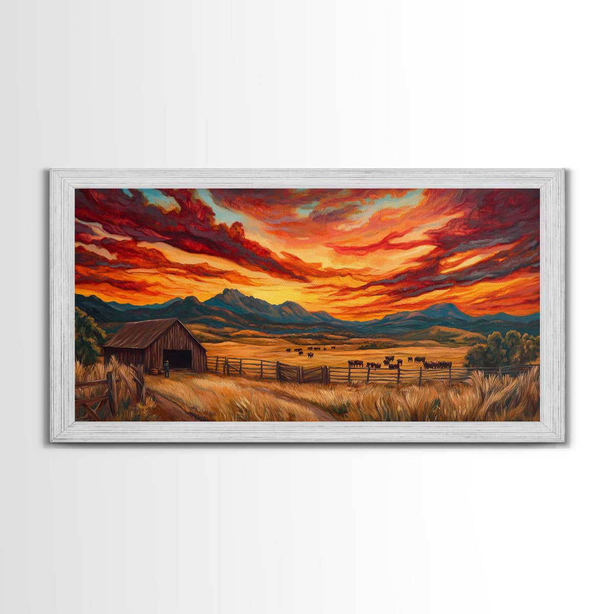 Sunset Ranch Western Canvas