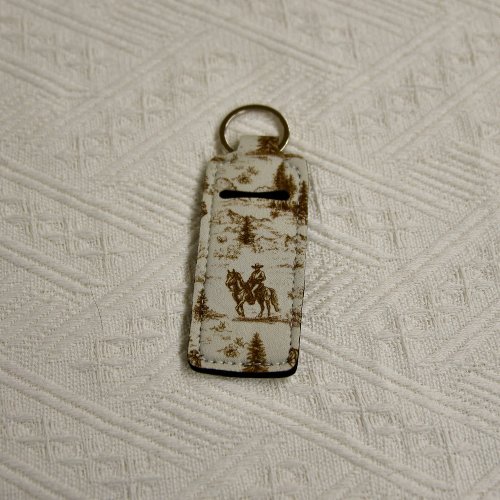 Western Chapstick Holder Keychain