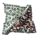 Turquoise Cow-Print Western Scarf