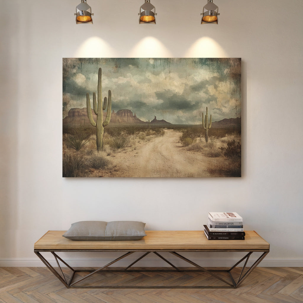 Vintage Desert Road Western Wall Art