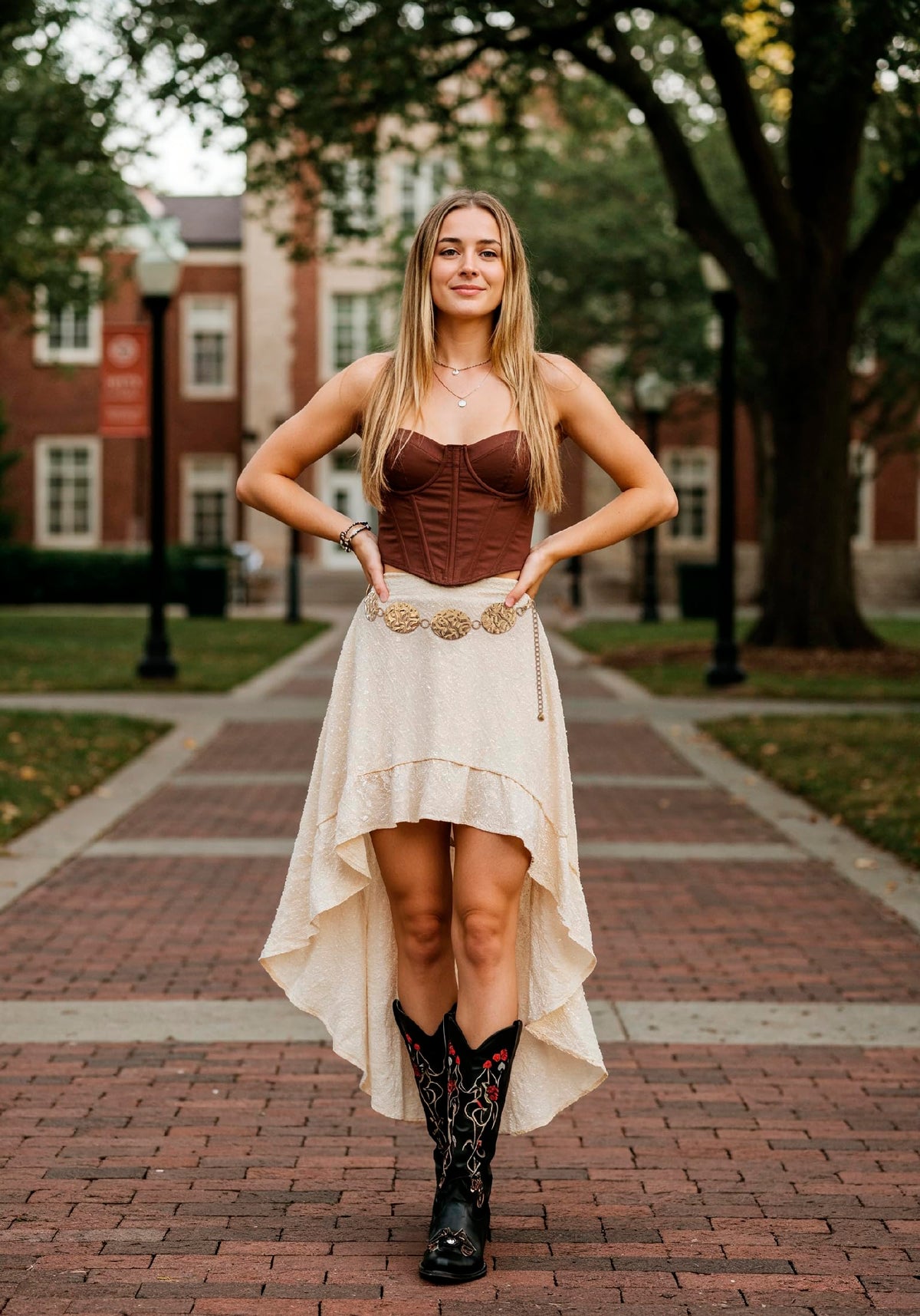 Oversized Concho Chain Belt