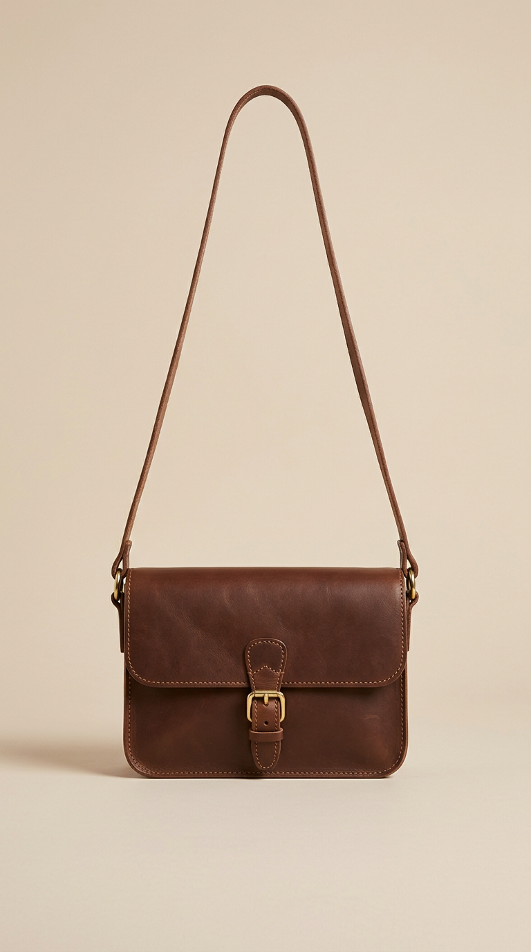 Leather Crossbody Purse With Braided Strap