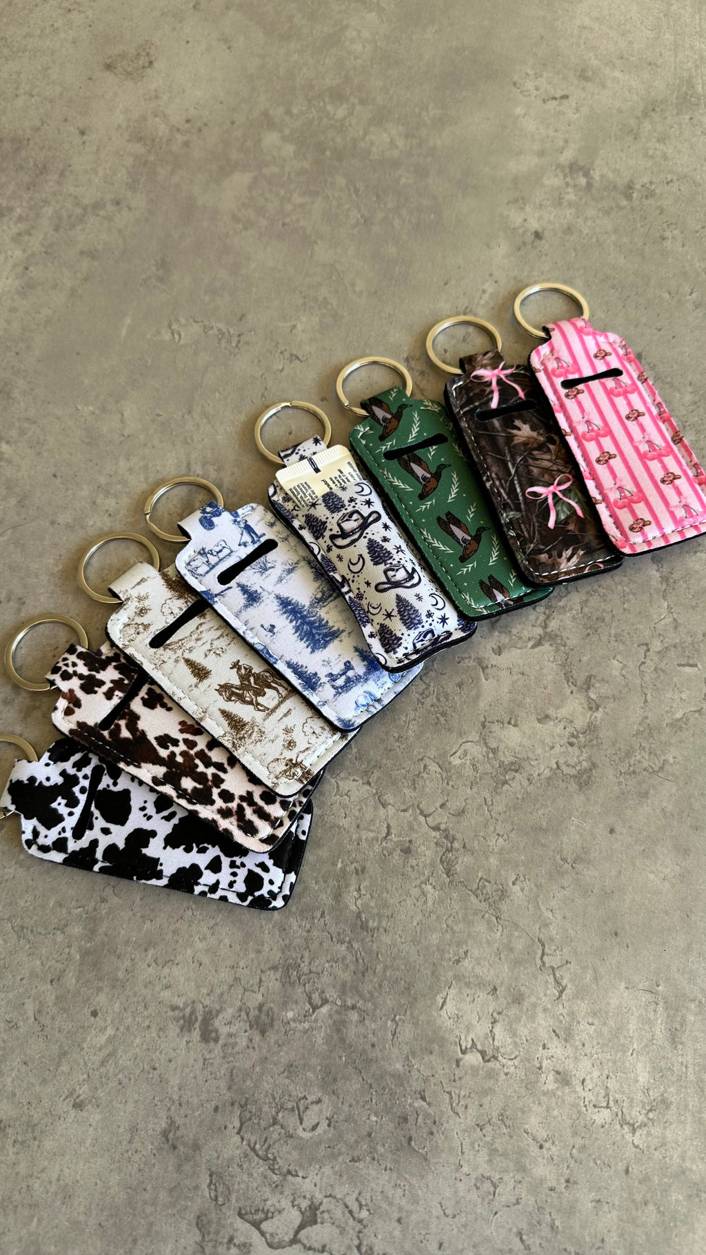 Western Chapstick Holder Keychain