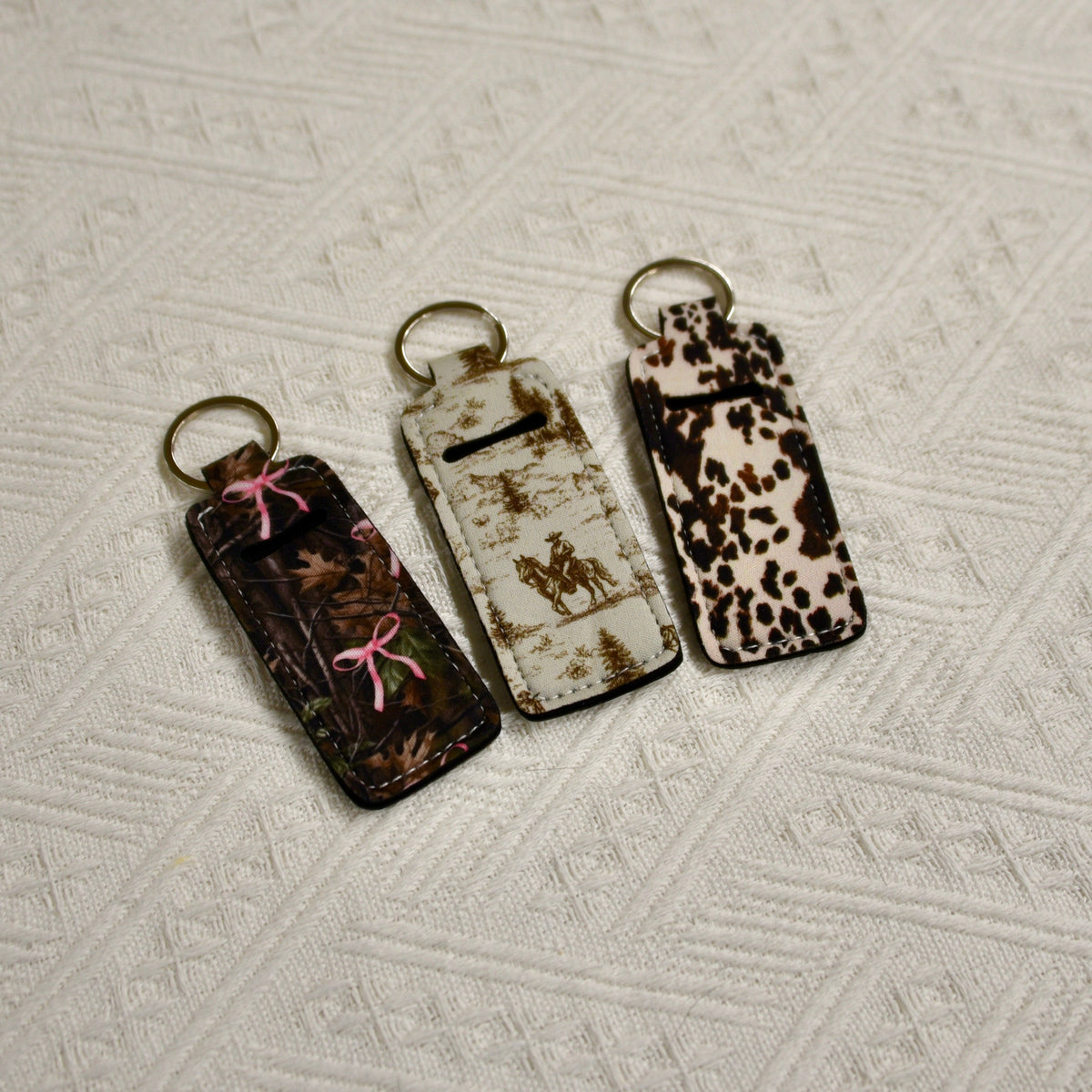 Western Chapstick Holder Keychain