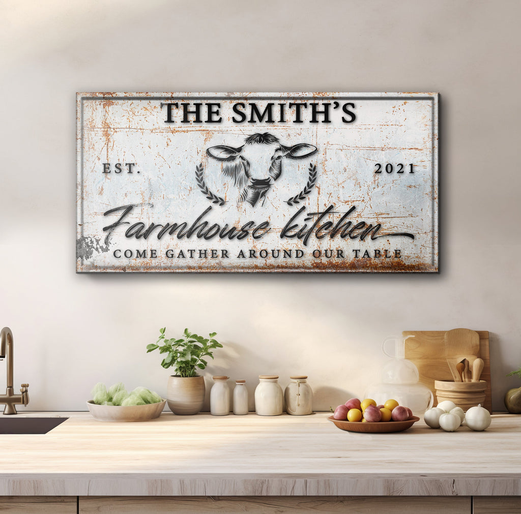 Farmhouse Kitchen Canvas Sign