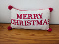 "Merry Christmas" Knit Pillow from Unknown -  Holiday Decor (Knit Fabric (Acrylic/Cotton) Decorative Pillow, Christmas, Farmhouse, White, Red)
