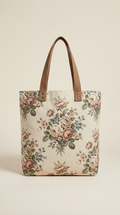 Floral Cotton Blend Tote Bag