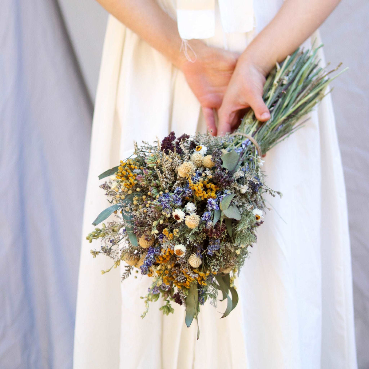 Blue Larkspur & Eucalyptus Dried Bouquet