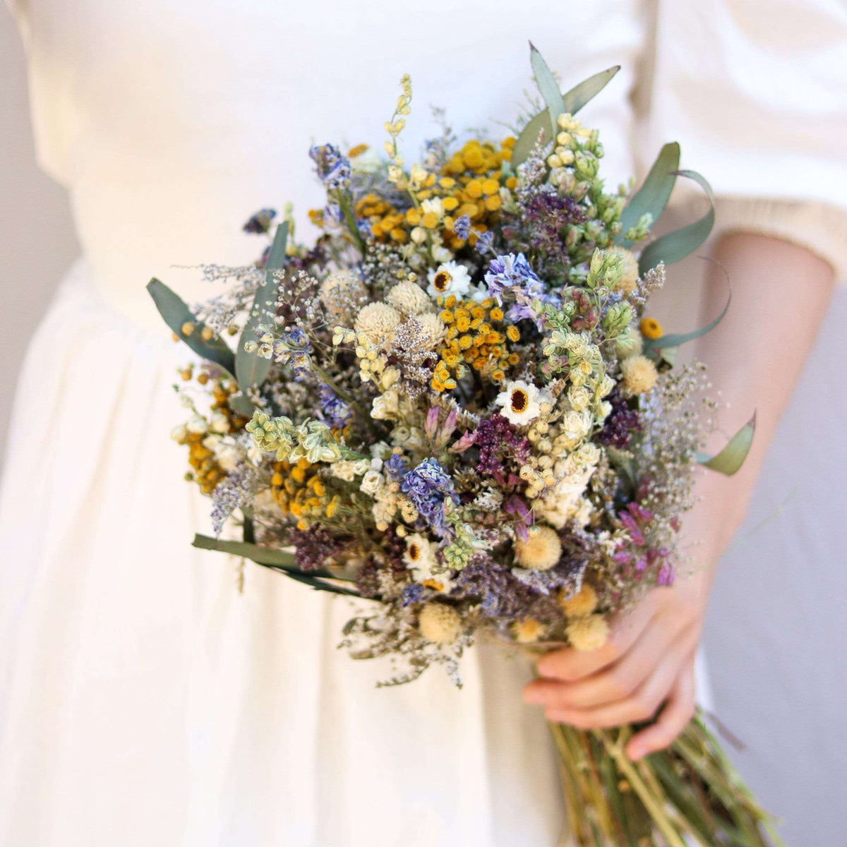 Blue Larkspur & Eucalyptus Dried Bouquet