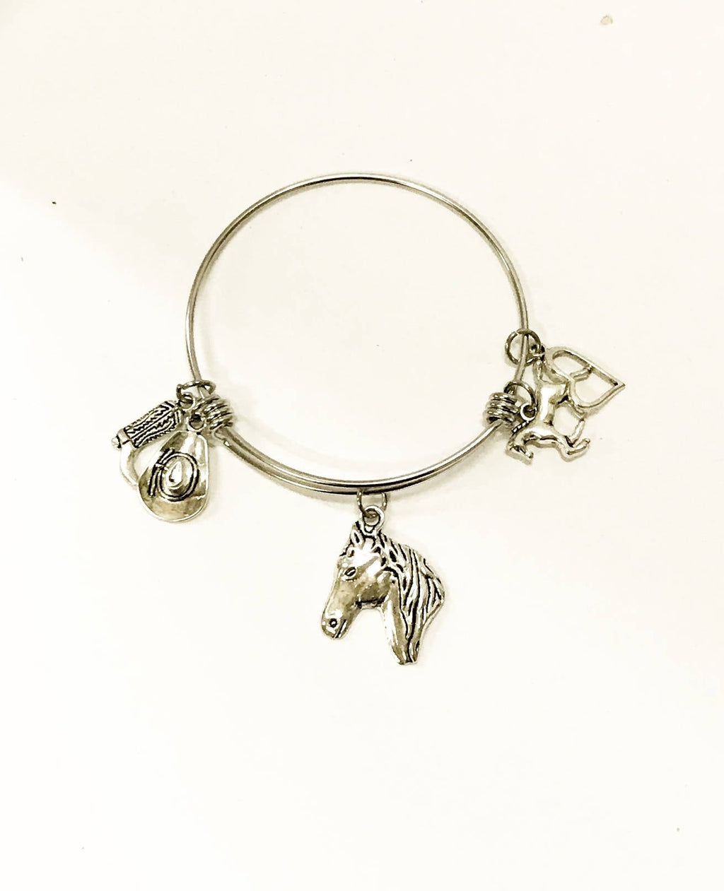 Horse Lover Charm Bangle Bracelet