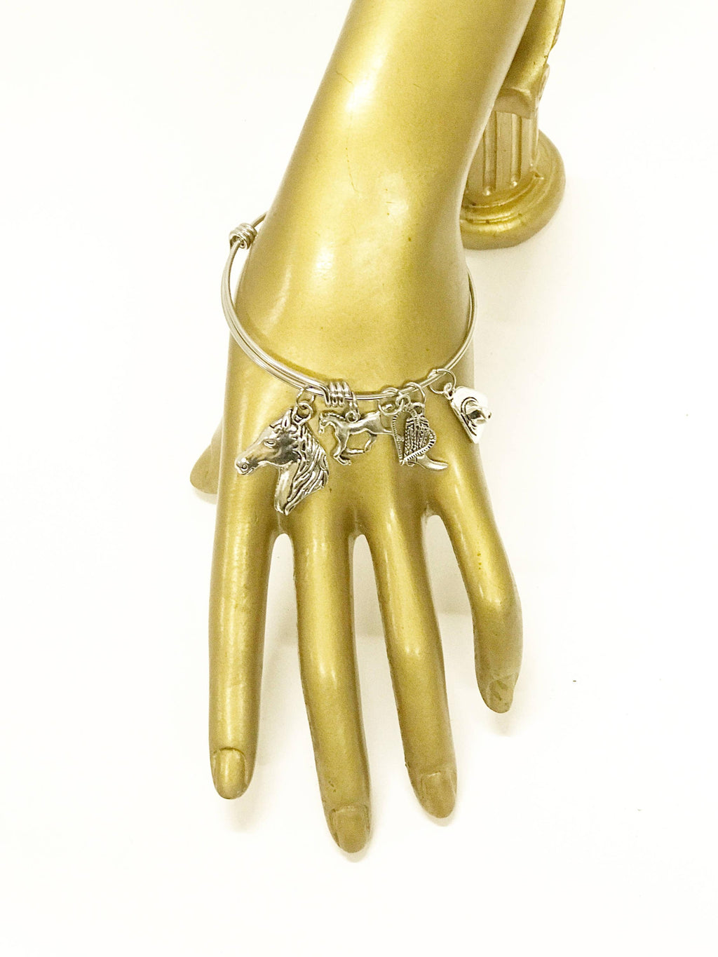 Horse Lover Charm Bangle Bracelet