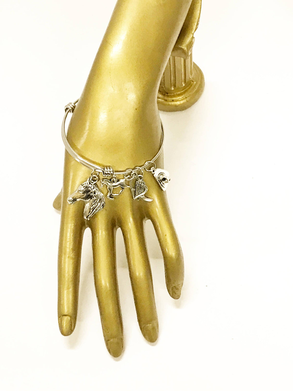 Horse Lover Charm Bangle Bracelet