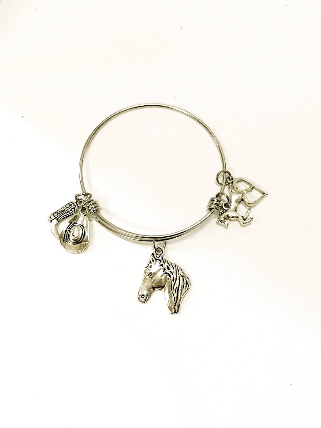 Horse Lover Charm Bangle Bracelet