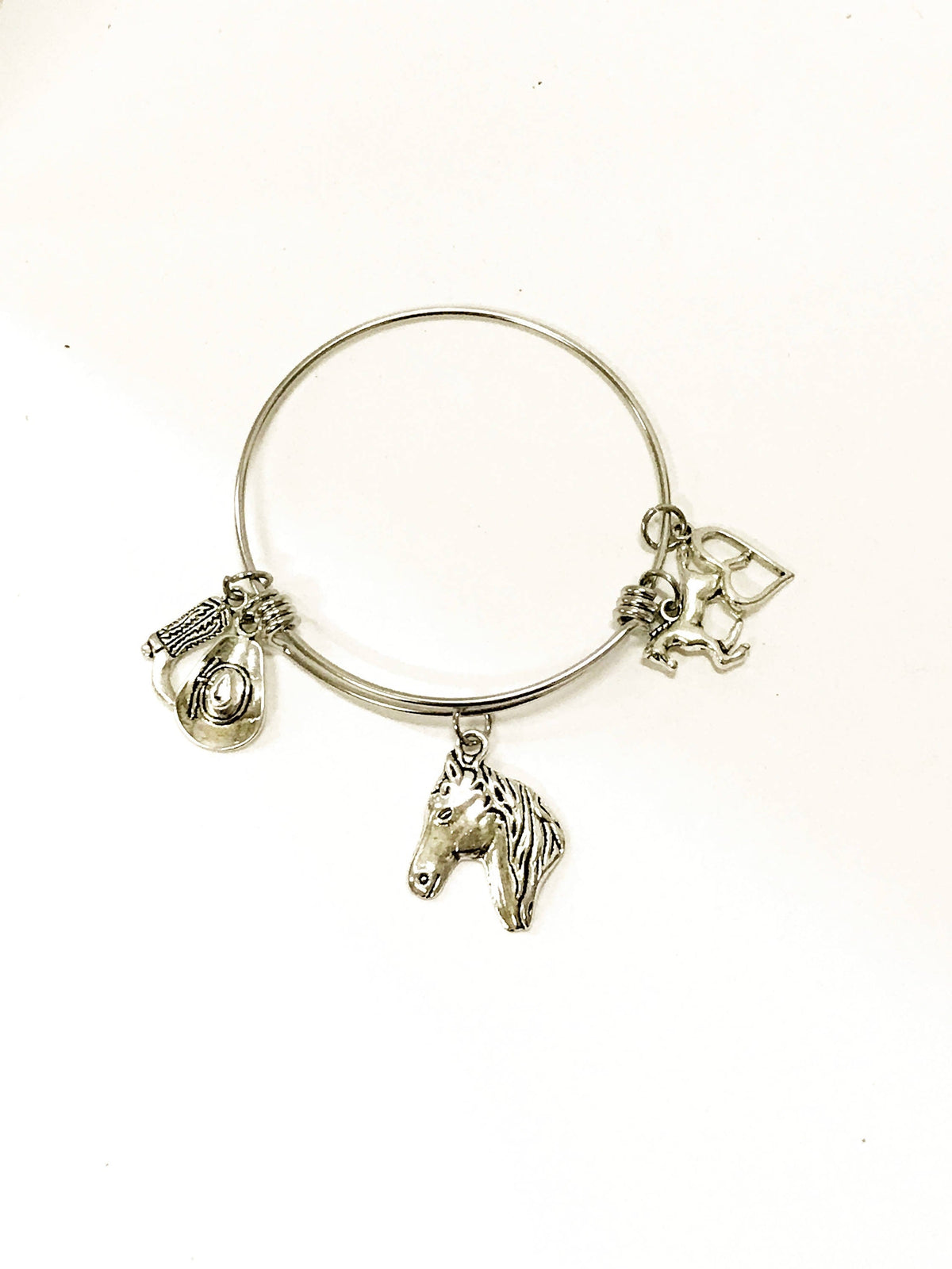 Horse Lover Charm Bangle Bracelet