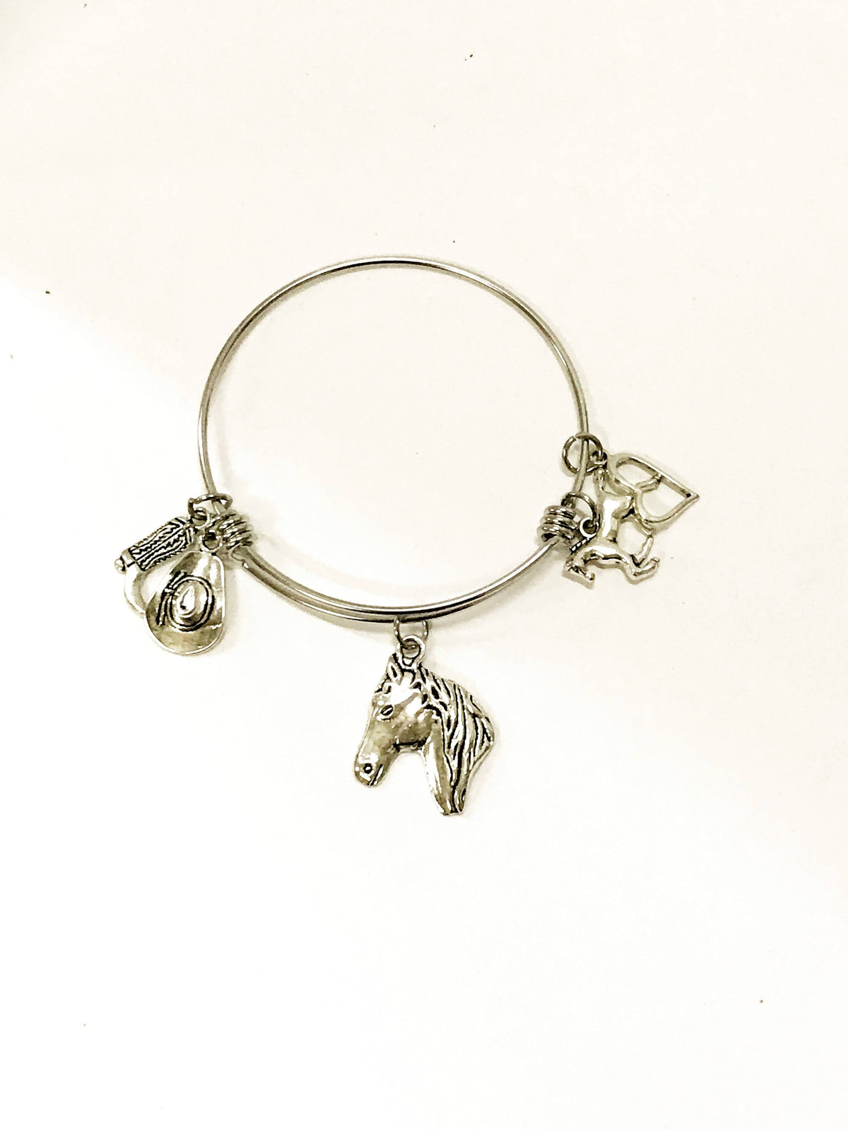 Horse Lover Charm Bangle Bracelet
