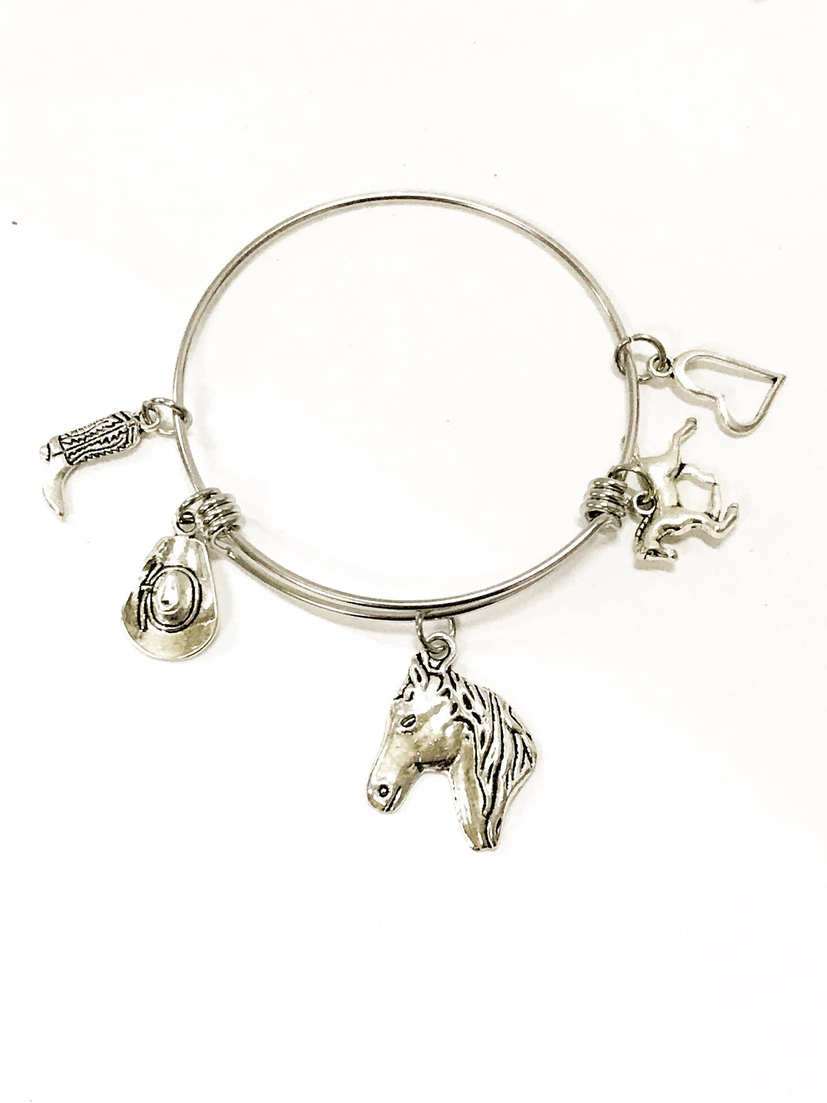 Horse Lover Charm Bangle Bracelet
