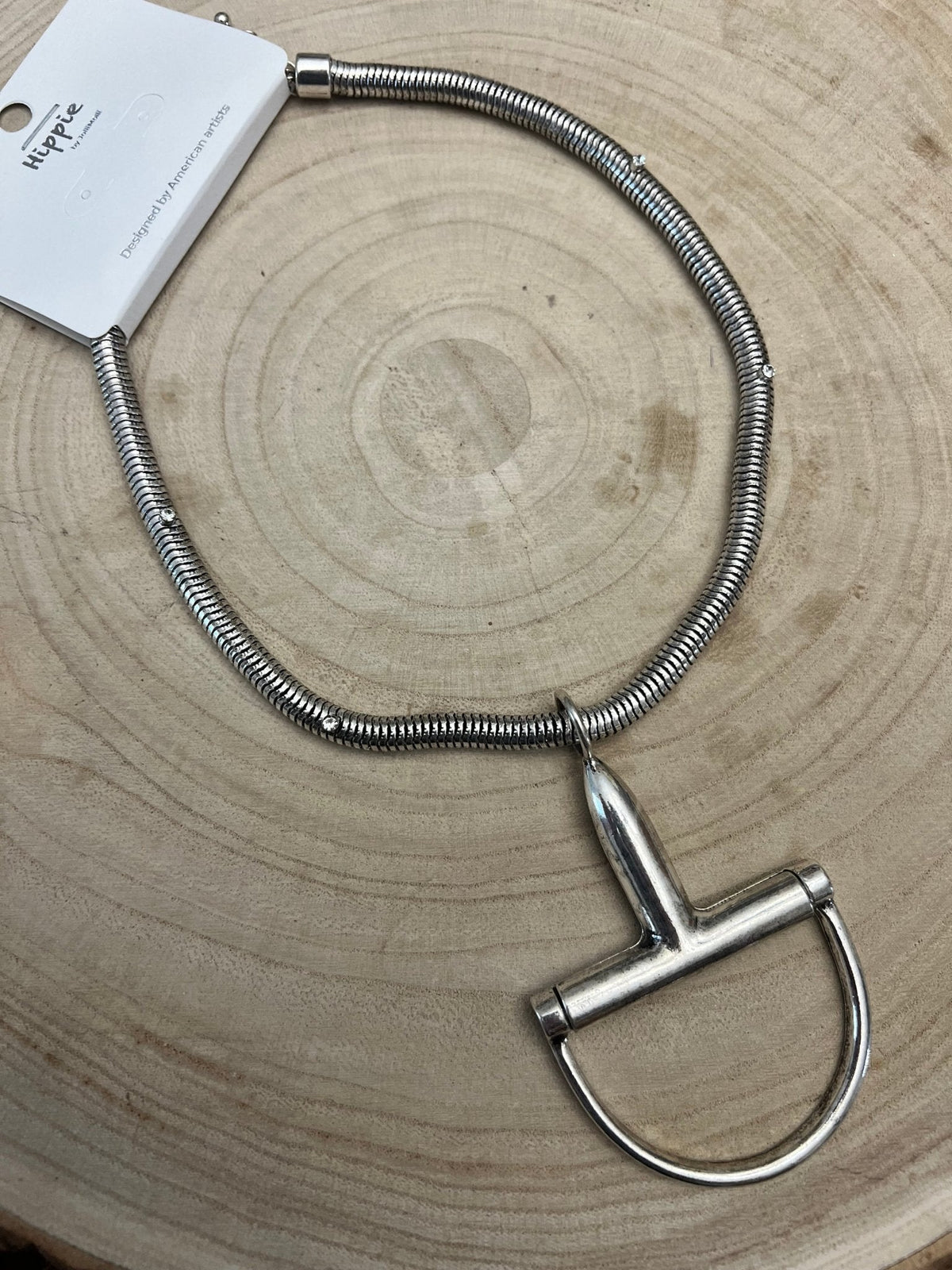 Silver Horse Bit Statement Necklace