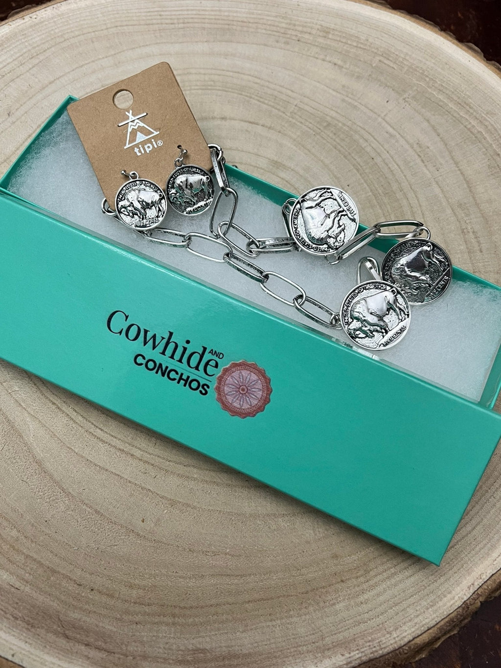 Buffalo Coin Choker & Earring Set