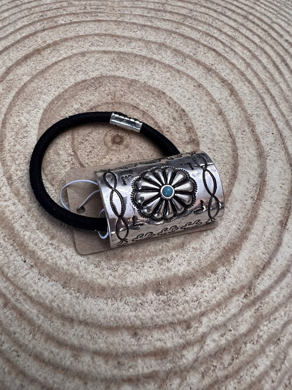 Turquoise Concho Western Hair Tie