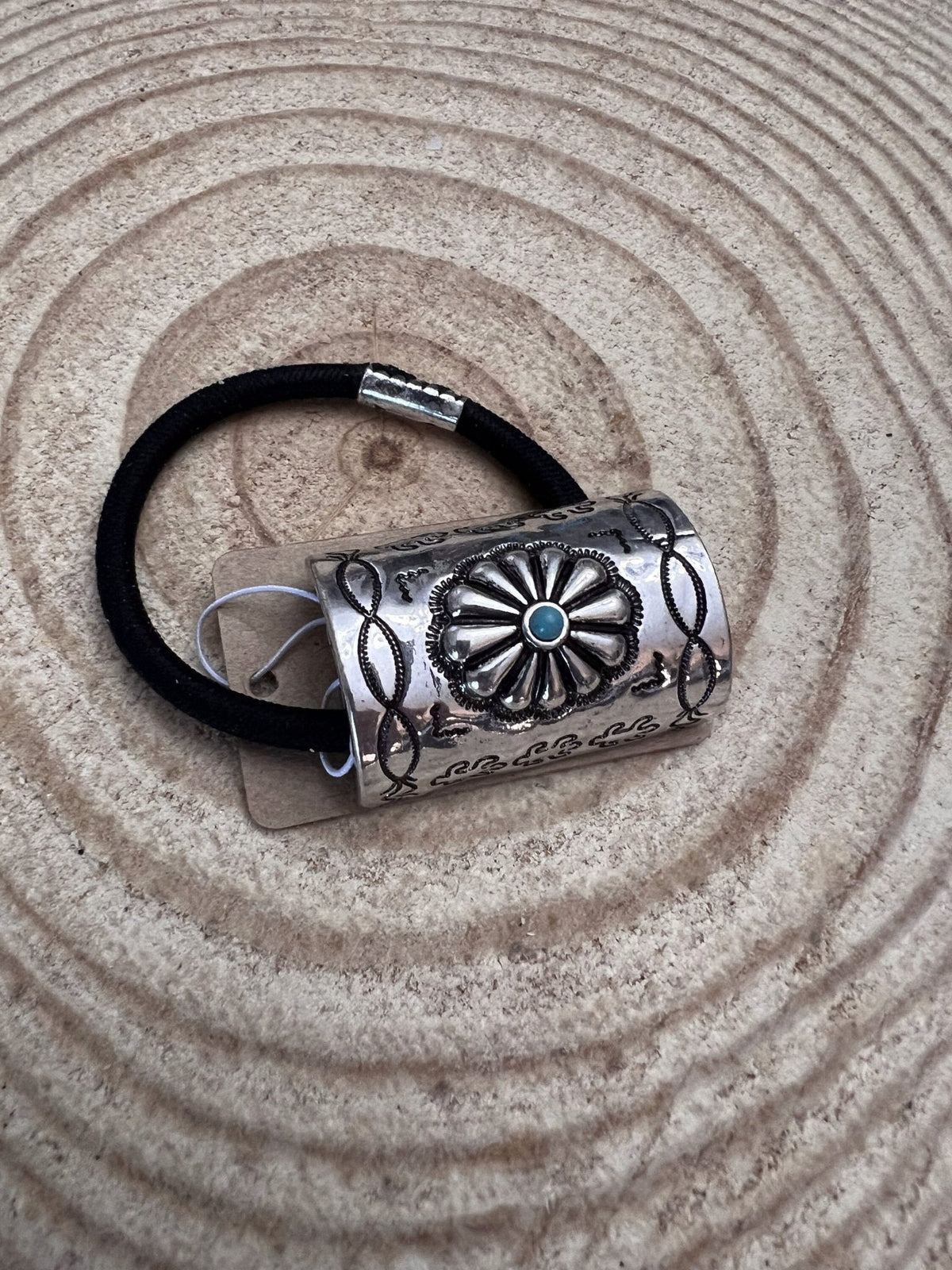 Turquoise Concho Western Hair Tie