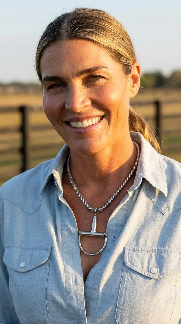 Silver Horse Bit Statement Necklace