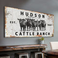 Personalized Cattle Ranch Canvas Sign
